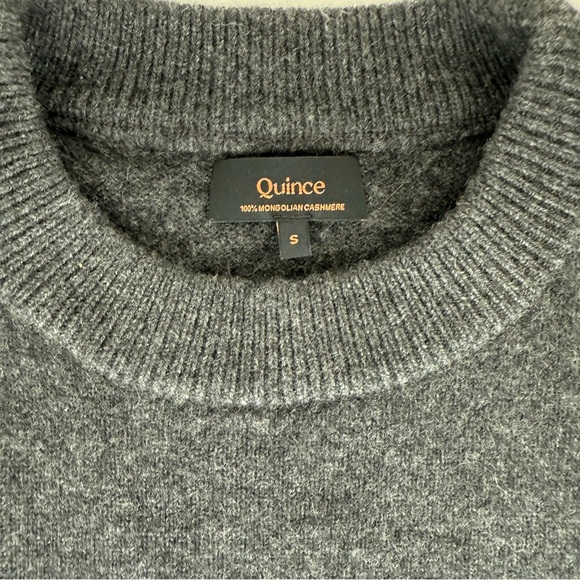 Quince Mongolian Cashmere Oversized Crewneck Sweater Charcoal Grey S - Picture 3 of 4